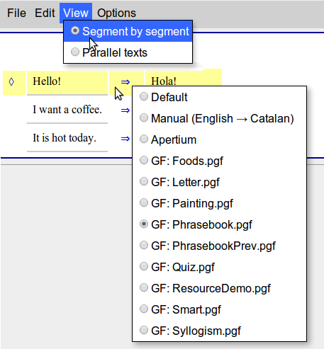 Show original and translation segment by segment