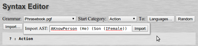 Importing an abstract syntax tree to the Syntax Editor